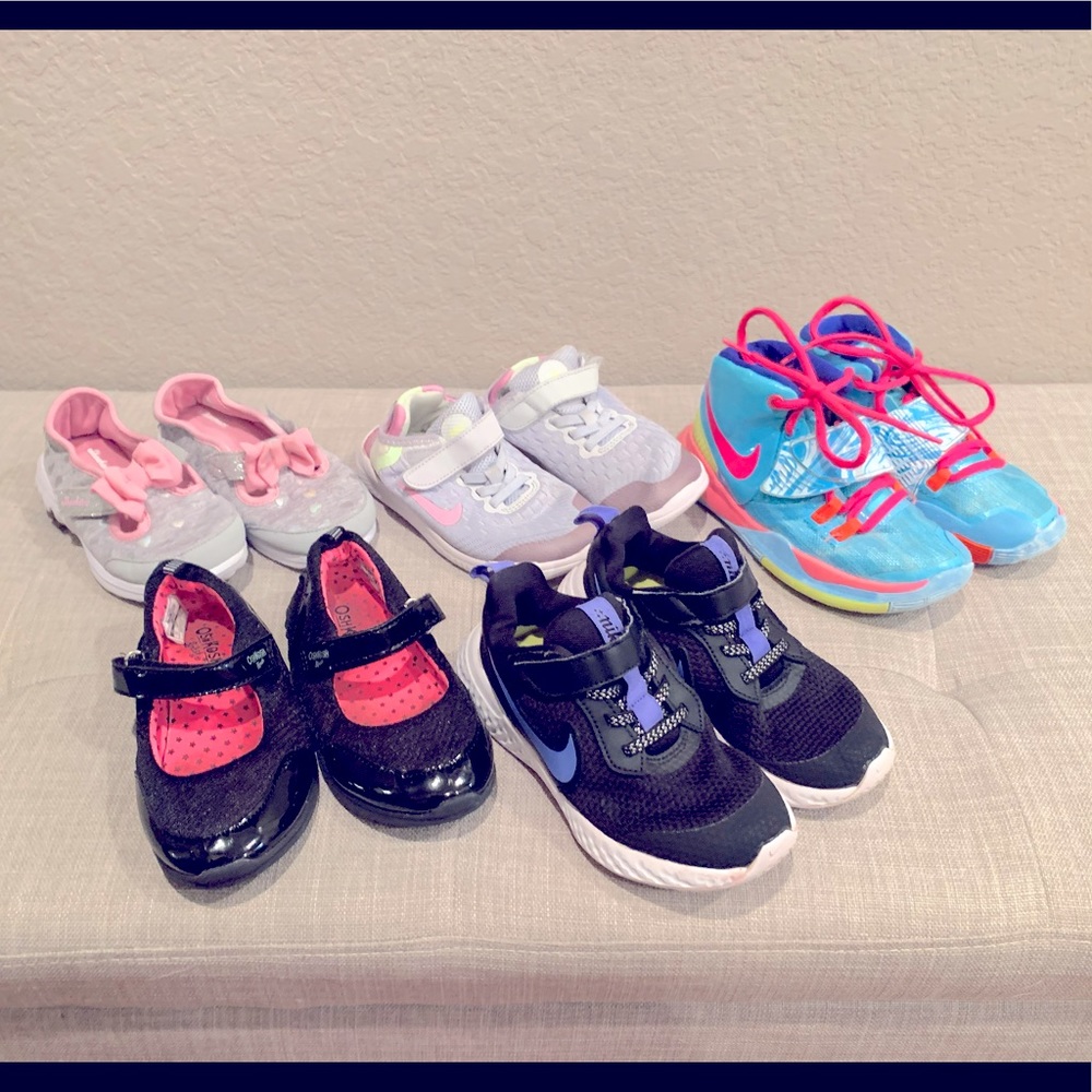 Bundle 5 pairs toddler shoes-Nike,Skechers,OshKosh